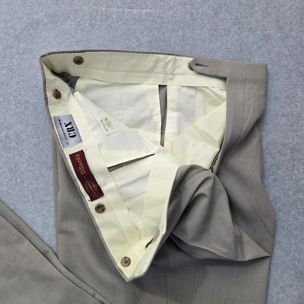 Corbin CRX Pants Mens 38 Regular Wool Pleated Dress Slacks Unfinished‎ Hem New